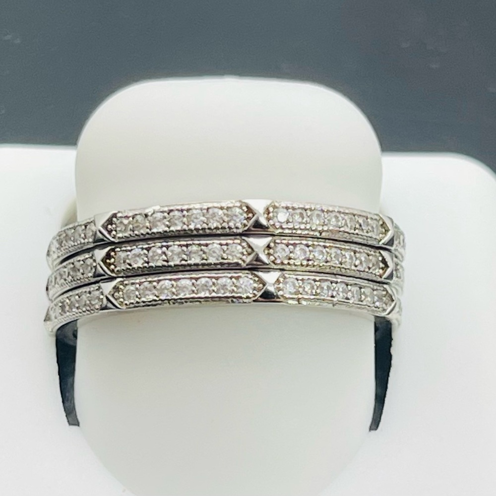 Size 6 And 8 Option Solid 925 Silver Stack Eterni… - image 1